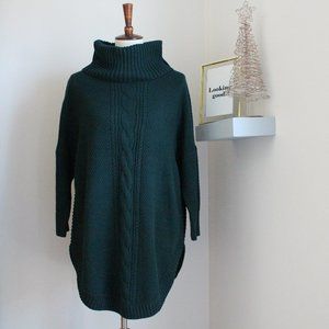 Express Cowl Neck Cable Knit Circle Hem Sweater